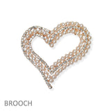 Heart Pearl with Crystal Rhinestone PIN Brooch