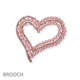 Heart Pearl with Crystal Rhinestone PIN Brooch - view 2