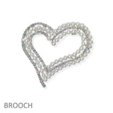 Heart Pearl with Crystal Rhinestone PIN Brooch - view 4