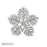104592, CHRISTMAS SNOWFLAKE CRYSTAL RHINESTONE PIN BROOCH