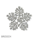 104592, CHRISTMAS SNOWFLAKE CRYSTAL RHINESTONE PIN BROOCH