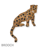 104594, LEOPARD PANTHER RHINESTONE PIN BROOCH