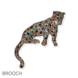 104594, LEOPARD PANTHER RHINESTONE PIN BROOCH