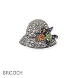 104595, BUCKET HAT CRYSTAL RHINESTONE PIN BROOCH