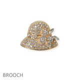 104595, BUCKET HAT CRYSTAL RHINESTONE PIN BROOCH