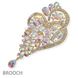 104598, OVERSIZED RHINESTONE EVENING PIN BROOCH