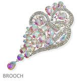 104598, OVERSIZED RHINESTONE EVENING PIN BROOCH