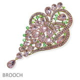 104598, OVERSIZED RHINESTONE EVENING PIN BROOCH