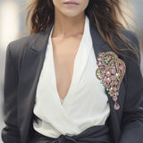 104598, OVERSIZED RHINESTONE EVENING PIN BROOCH