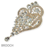 104598, OVERSIZED RHINESTONE EVENING PIN BROOCH