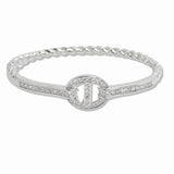 107466, 14K GOLD PLATED PAVE CUBIC ZIRCONIA ACCENT DESIGNER INSPIRED BRACELET