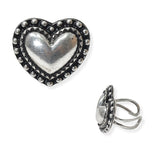 104606, WESTERN HEART TEXTURED METAL CUFF RING