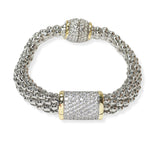 104607, MICRO PAVE CUBIC ZIRCONIA DESIGNER INSPIRED MAGNETIC BRACELET