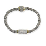 104608, MICRO PAVE CUBIC ZIRCONIA DESIGNER INSPIRED MAGNETIC BRACELET
