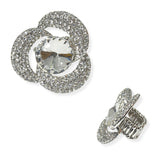 104611, FLOWER CRYSTAL RHINESTONE STRETCH RING