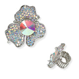 104612, FLOWER CRYSTAL RHINESTONE STRETCH RING
