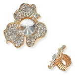 104612, FLOWER CRYSTAL RHINESTONE STRETCH RING
