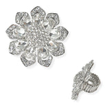 104613, FLOWER CRYSTAL RHINESTONE STRETCH RING