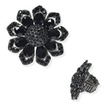 104613, FLOWER CRYSTAL RHINESTONE STRETCH RING