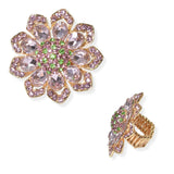 104613, FLOWER CRYSTAL RHINESTONE STRETCH RING