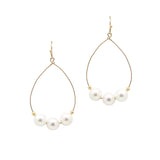 104615, TRIPLE PEARL TEARDROP DANGLE EARRING