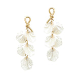 104616, FRESHWATER PEARL FLOWER PETAL DANGLE EARRING