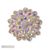 104633, FLOWER RHINESTONE PIN BROOCH