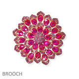 104633, FLOWER RHINESTONE PIN BROOCH
