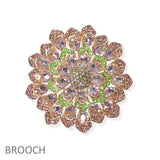104633, FLOWER RHINESTONE PIN BROOCH