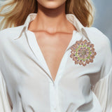 104633, FLOWER RHINESTONE PIN BROOCH