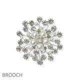 104634, FLOWER PEARL WITH RHINESTONE PIN BROOCH