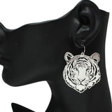 104636, TIGER FILIGREE METAL DANGLE EARRING