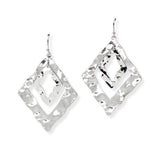 104638, GEOMETRIC HAMMERED METAL DANGLE EARRING