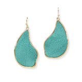 104640, SOFT SUEDE LEATHER GEOMETRIC DANGLE EARRING
