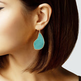 104640, SOFT SUEDE LEATHER GEOMETRIC DANGLE EARRING