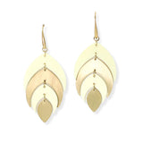 104641, LEAF WOOD TRIM ACCENT DANGLE EARRING
