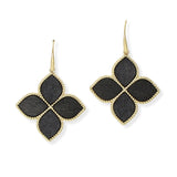 104642, CLOVER WOOD TRIM ACCENT DANGLE EARRING