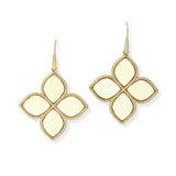 104642, CLOVER WOOD TRIM ACCENT DANGLE EARRING
