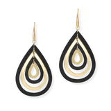 104643, TEARDROP WOOD TRIM DANGLE EARRING