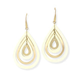 104643, TEARDROP WOOD TRIM DANGLE EARRING