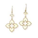 104644, CLOVER WOOD TRIM ACCENT DANGLE EARRING