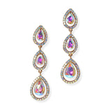 104645, TEARDROP ACCENT CRYSTAL RHINESTONE DROP DANGLE EARRING