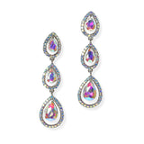 104645, TEARDROP ACCENT CRYSTAL RHINESTONE DROP DANGLE EARRING