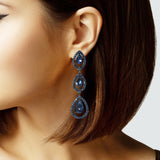 104645, TEARDROP ACCENT CRYSTAL RHINESTONE DROP DANGLE EARRING