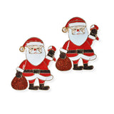 104666, CHRISTMAS GLITTER SANTA CLAUS ENAMEL EARRING