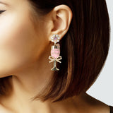104669, "BRIDE" WEDDING CUP DANGLE EARRING