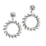 104671, MARQUISE RHINESTONE ACCENT ROUND DANGLE EARRING