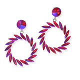 104671, MARQUISE RHINESTONE ACCENT ROUND DANGLE EARRING