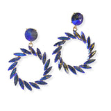 104671, MARQUISE RHINESTONE ACCENT ROUND DANGLE EARRING