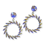 104671, MARQUISE RHINESTONE ACCENT ROUND DANGLE EARRING